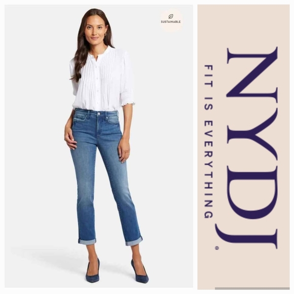 NYDJ Denim - NWT NYDJ Women's Cuffed Ankle Straight Jeans Petite